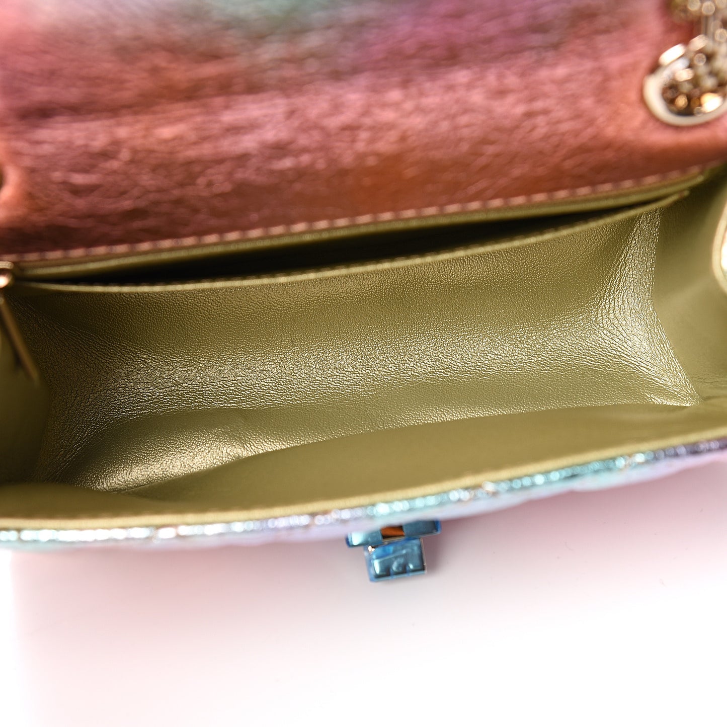 Metallic Goatskin Quilted Mini 2.55 Reissue Flap Multicolor