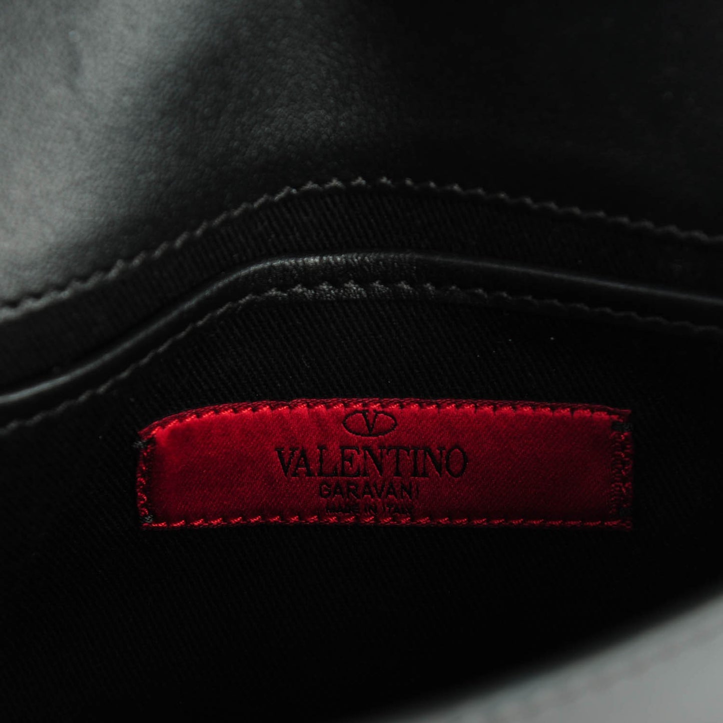 Vitello Rockstud Shoulder Flap Bag Black