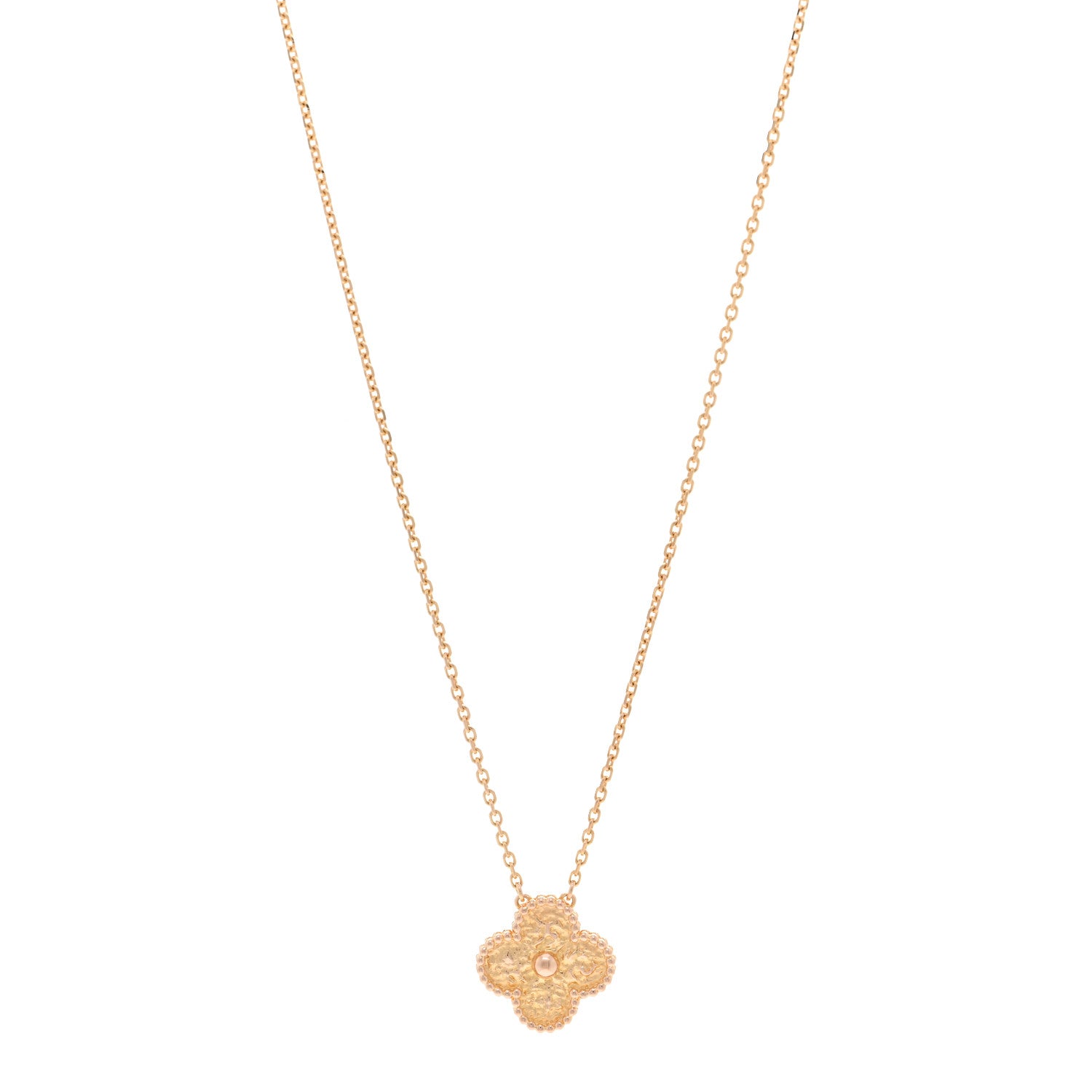 Van Cleef & Arpels 18K Rose Gold Vintage Alhambra Pendant Necklace 1 of 4
