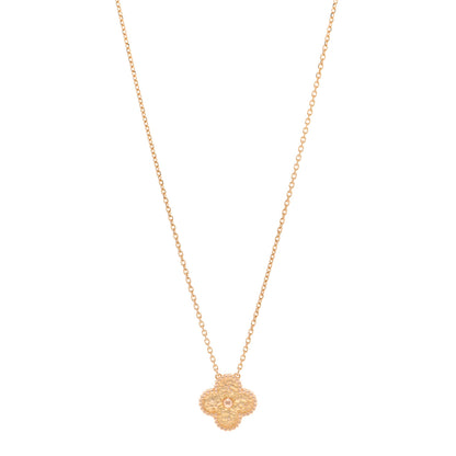 Van Cleef & Arpels 18K Rose Gold Vintage Alhambra Pendant Necklace 1 of 4