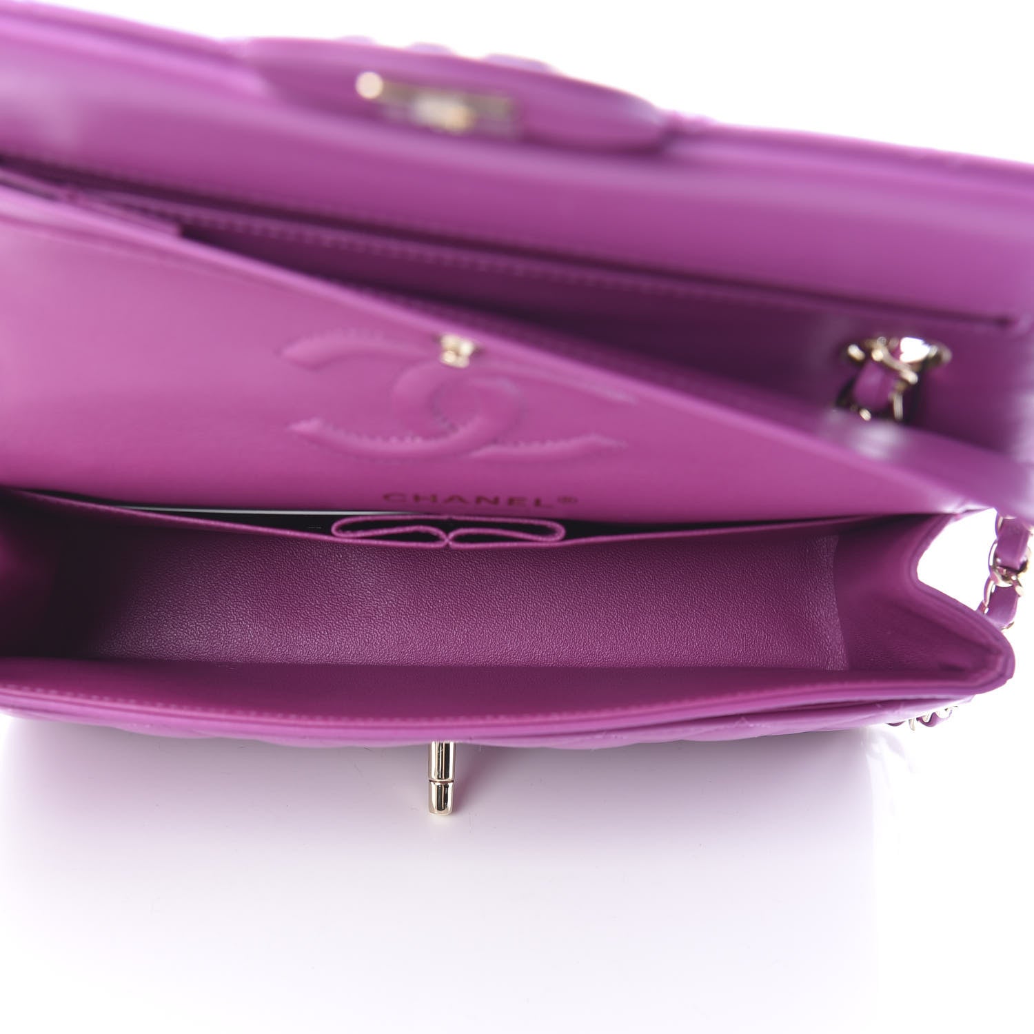 Chanel Lambskin Quilted Small Double Flap Purple 5 of 11