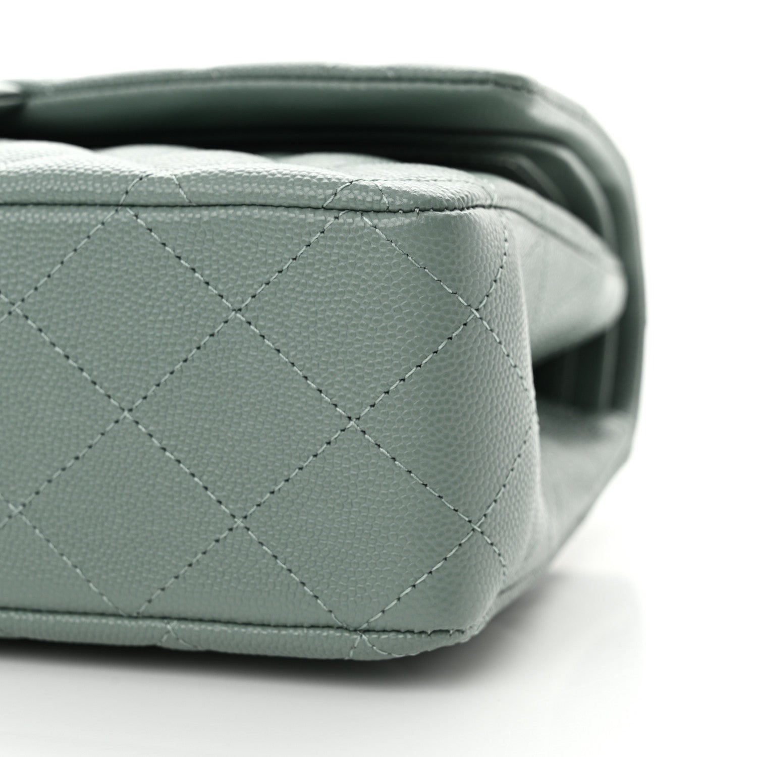 Chanel Caviar Quilted Medium Double Flap Green 10 of 11