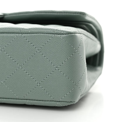Chanel Caviar Quilted Medium Double Flap Green 10 of 11