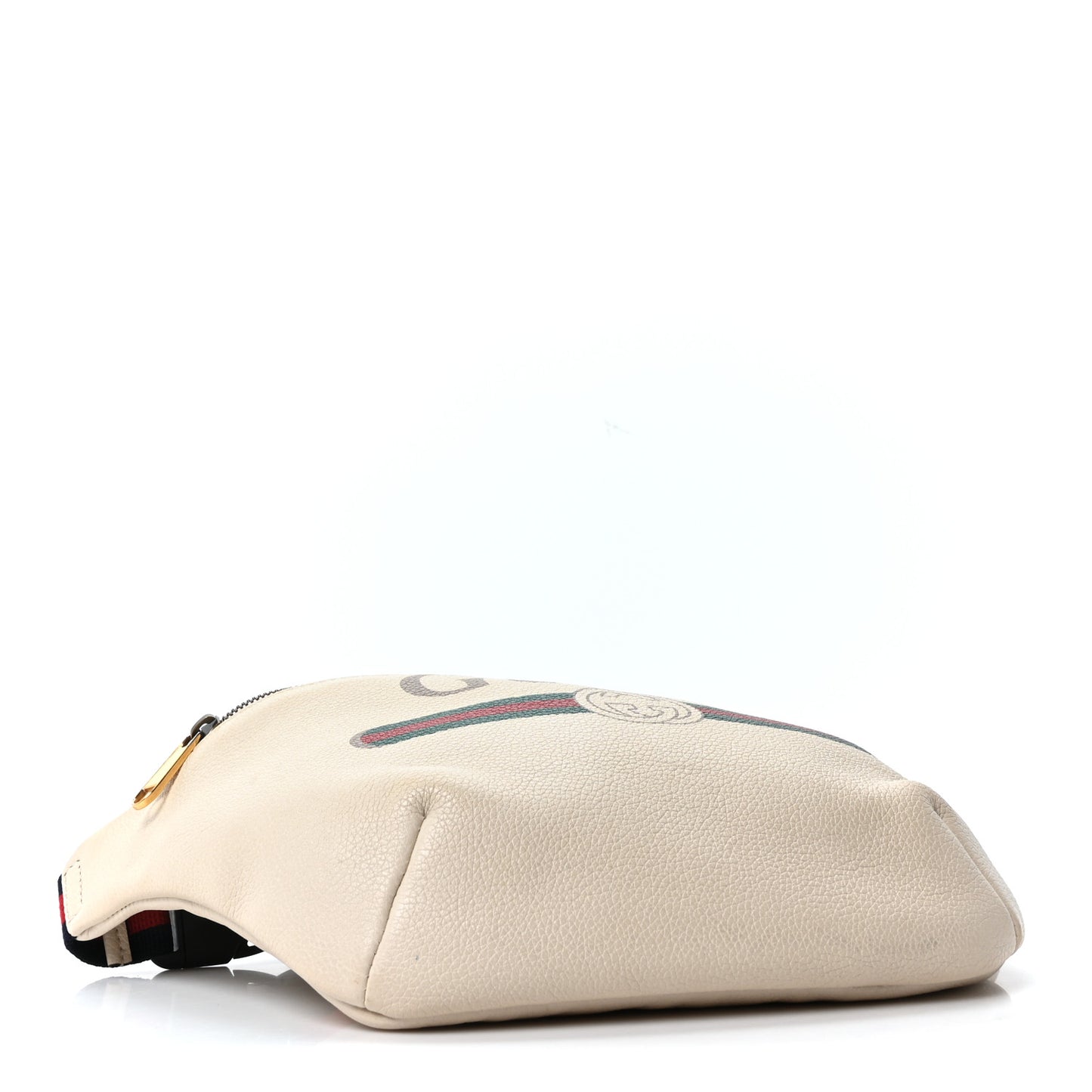 Grained Calfskin Logo Belt Bag White
