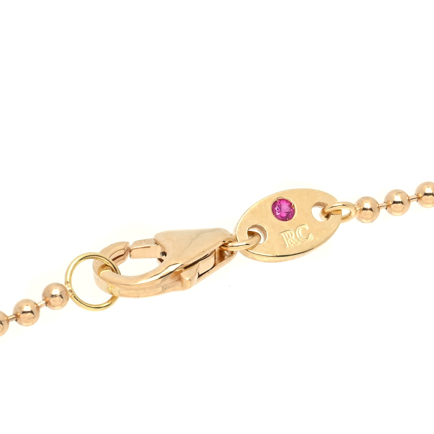 Roberto Coin 18K Yellow Gold Diamond Alternating Bead Chain Necklace 5 of 6