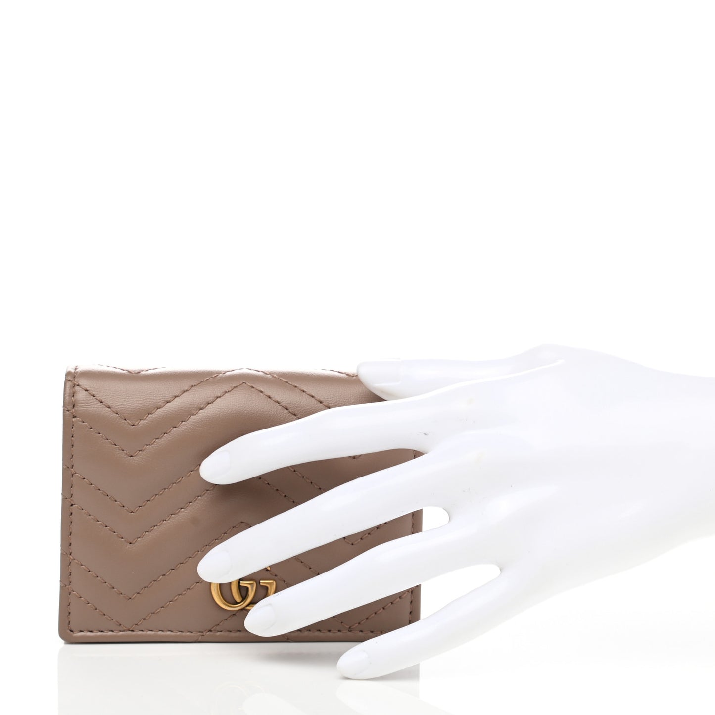 Calfskin Matelasse GG Marmont Card Case Wallet Porcelain Rose