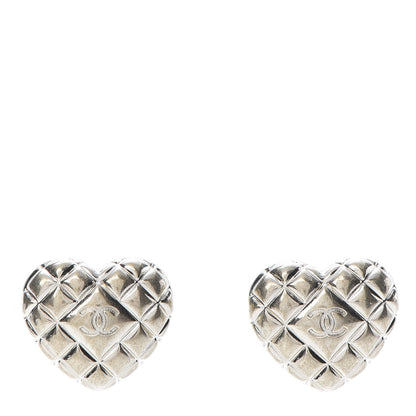 Chanel Quilted CC Heart Earrings Gold 1 of 5