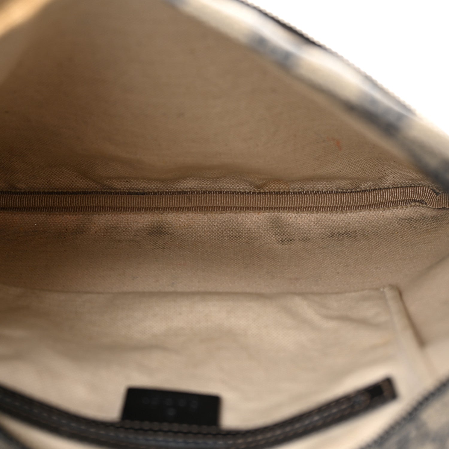 Gucci GG Supreme Monogram Small Flat Side Zip Messenger Bag Beige Blue 11 of 12