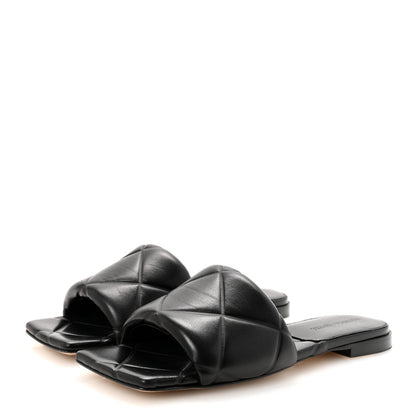 Bottega Veneta Nappa Quilted Rubber Lido Flat Sandals 38.5 Black 4 of 9