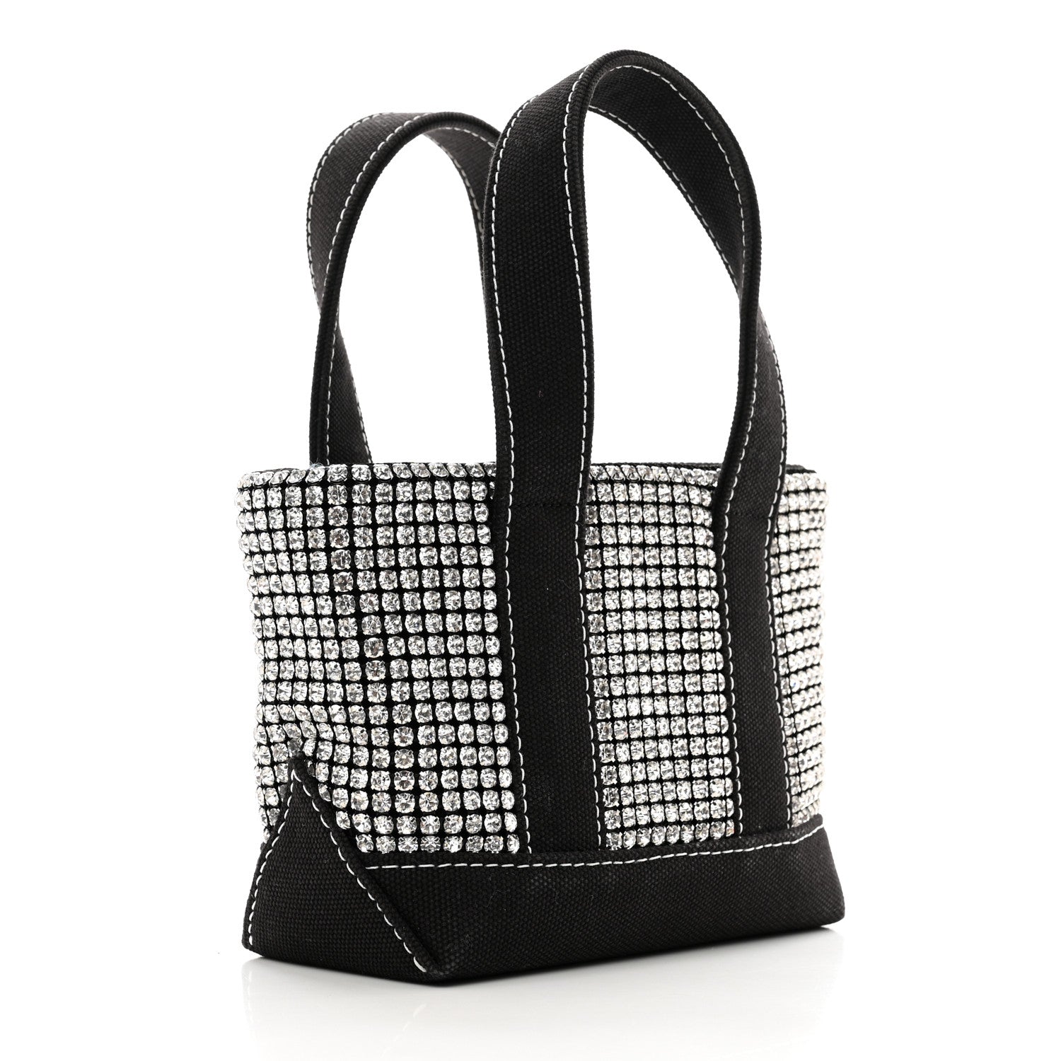 Alexander Wang Mesh Crystal Rhinestone Mini Crusier Tote Black Silver 3 of 10