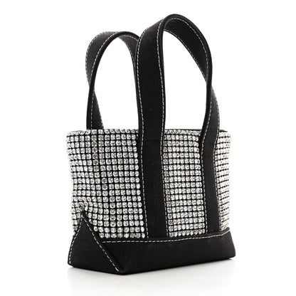 Alexander Wang Mesh Crystal Rhinestone Mini Crusier Tote Black Silver 3 of 10