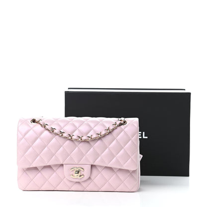 Chanel Iridescent Calfskin Quilted Medium Double Flap Light Pink 11 of 11