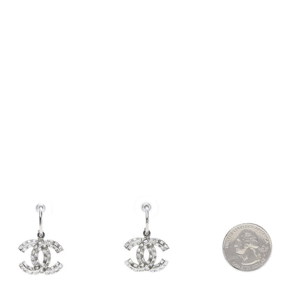 Chanel Baguette Crystal CC Dangle Earrings Silver 2 of 4