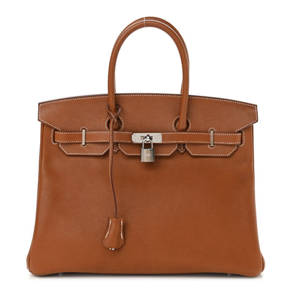 Hermes Natural Barenia Faubourg Birkin 35 Fauve 1 of 15