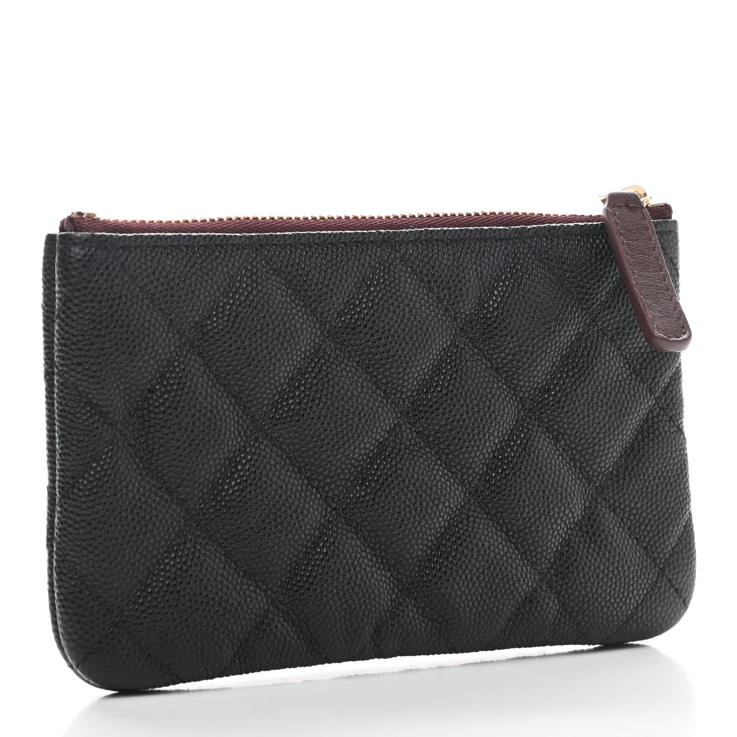 Caviar Quilted Small Cosmetic Case Black
