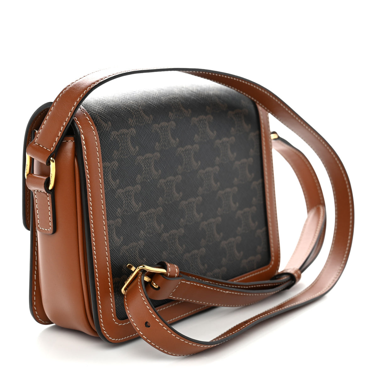 Calfskin Triomphe Canvas Teen Triomphe Bag Tan