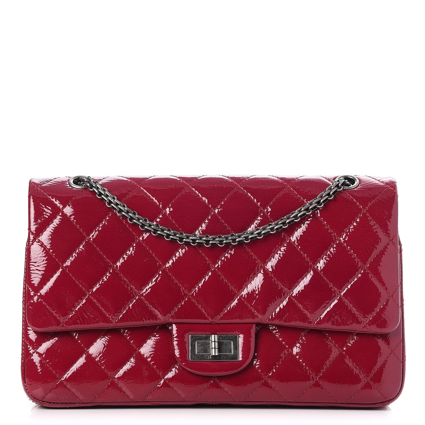 Distressed Patent 2.55 Reissue 227 Flap Raspberry Red