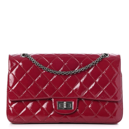 Chanel Distressed Patent 2.55 Reissue 227 Flap Raspberry Red 1 of 10
