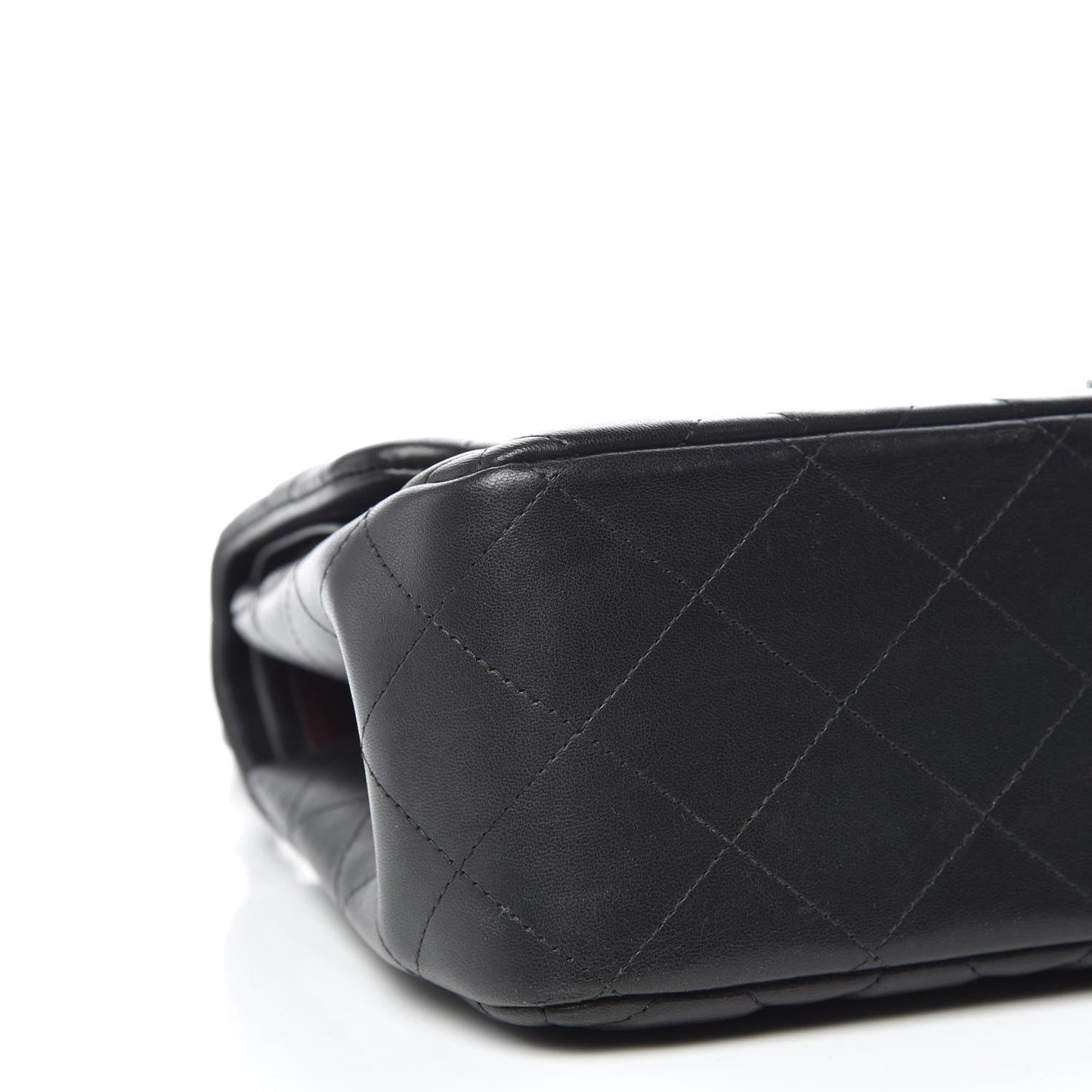 Lambskin Quilted Jumbo Double Flap Black