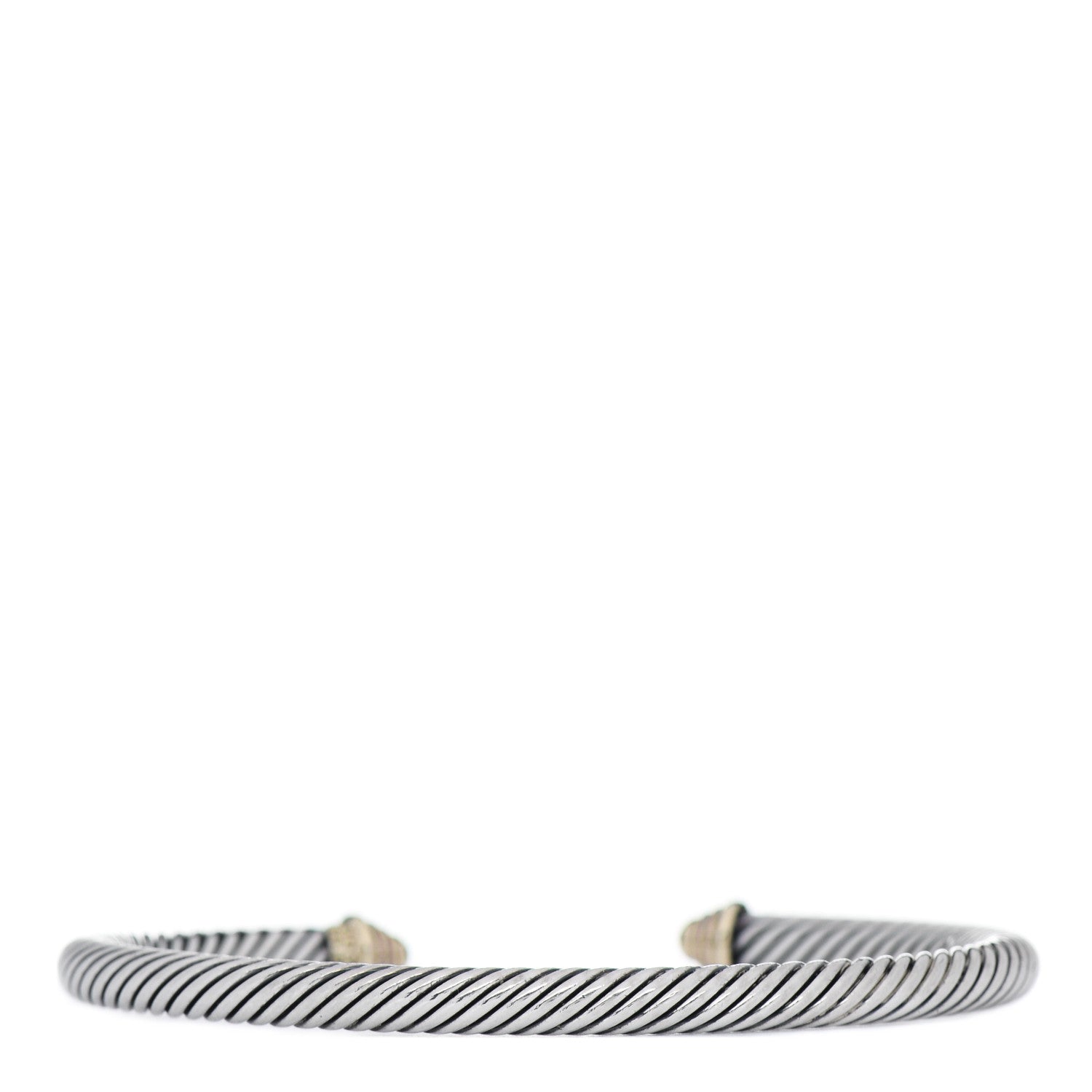 David Yurman Sterling Silver 14K Yellow Gold 5mm Cable Classics Bracelet 3 of 4