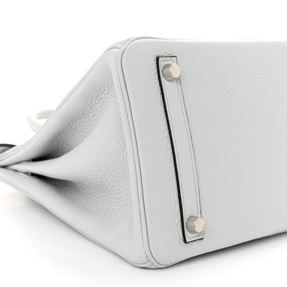 Hermes Taurillon Clemence Birkin 30 Bleu Pale 9 of 13