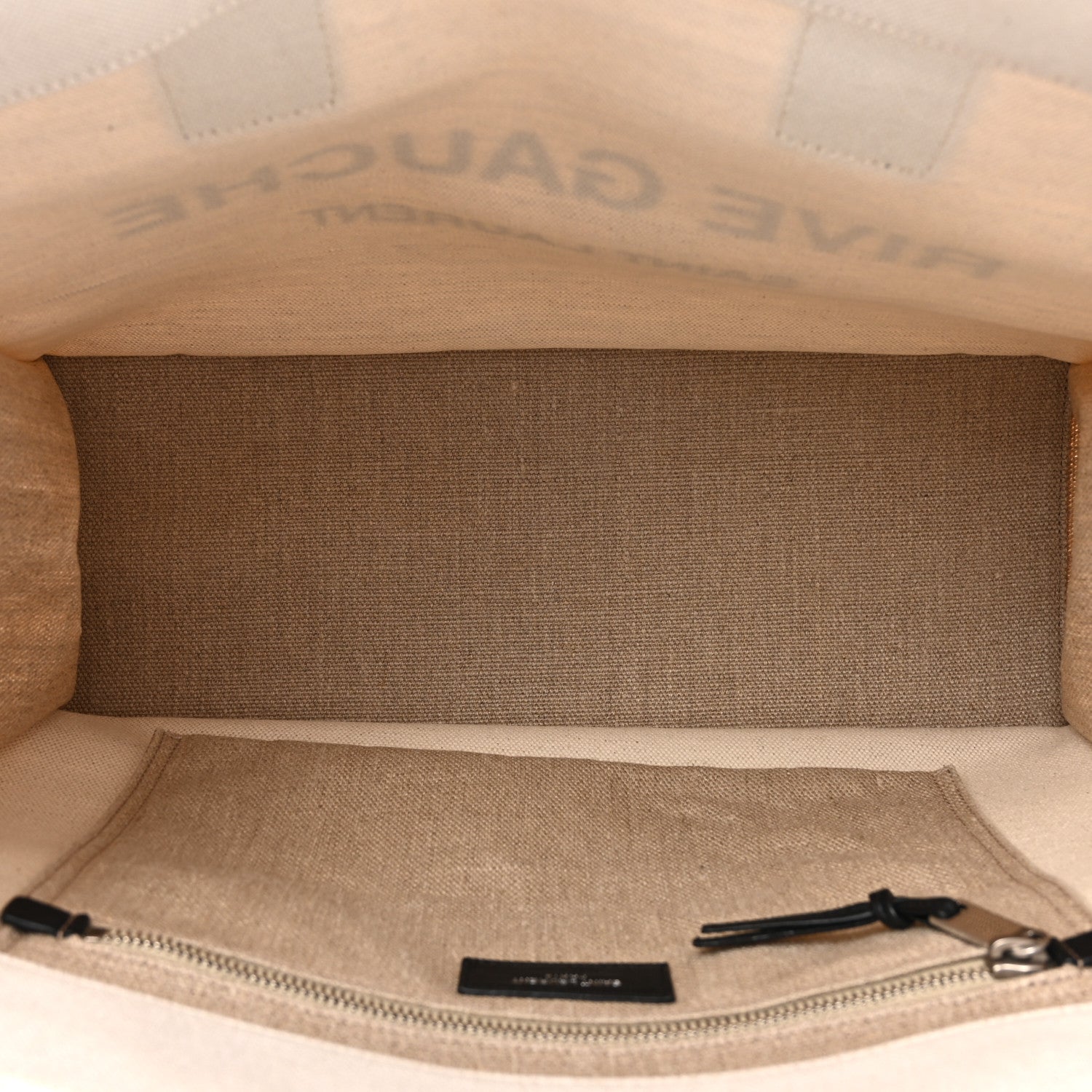 Saint Laurent Linen Calfskin Small Rive Gauche Tote Optic White 5 of 13