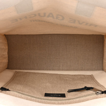 Saint Laurent Linen Calfskin Small Rive Gauche Tote Optic White 5 of 13