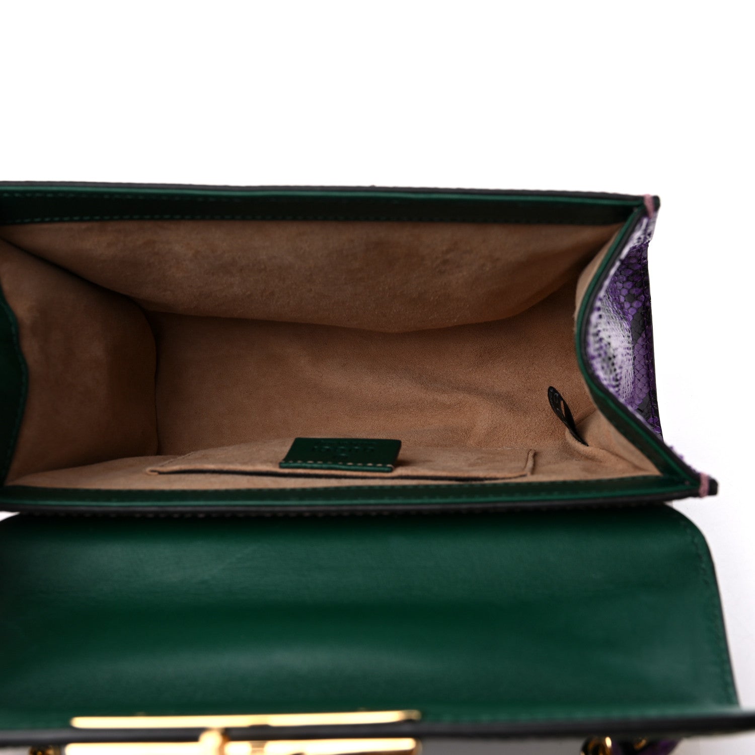 Gucci Snakeskin Small Padlock Shoulder Bag Green Pink Purple 5 of 13