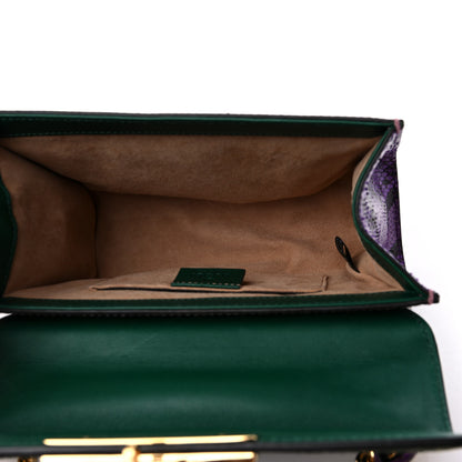 Gucci Snakeskin Small Padlock Shoulder Bag Green Pink Purple 5 of 13