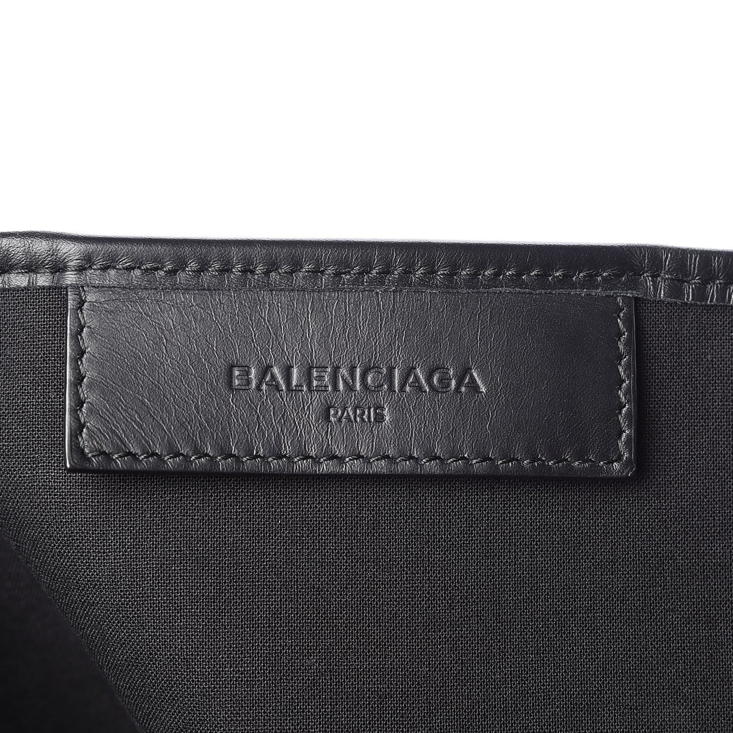 Cotton Canvas Calfskin M Navy Cabas Natural Black