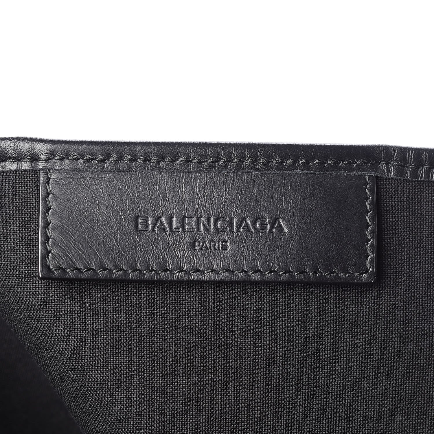 Balenciaga Cotton Canvas Calfskin M Navy Cabas Natural Black 7 of 14