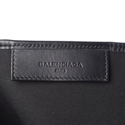 Balenciaga Cotton Canvas Calfskin M Navy Cabas Natural Black 7 of 14