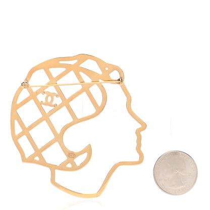Chanel Crystal Mademoiselle Brooch Black Gold 2 of 3