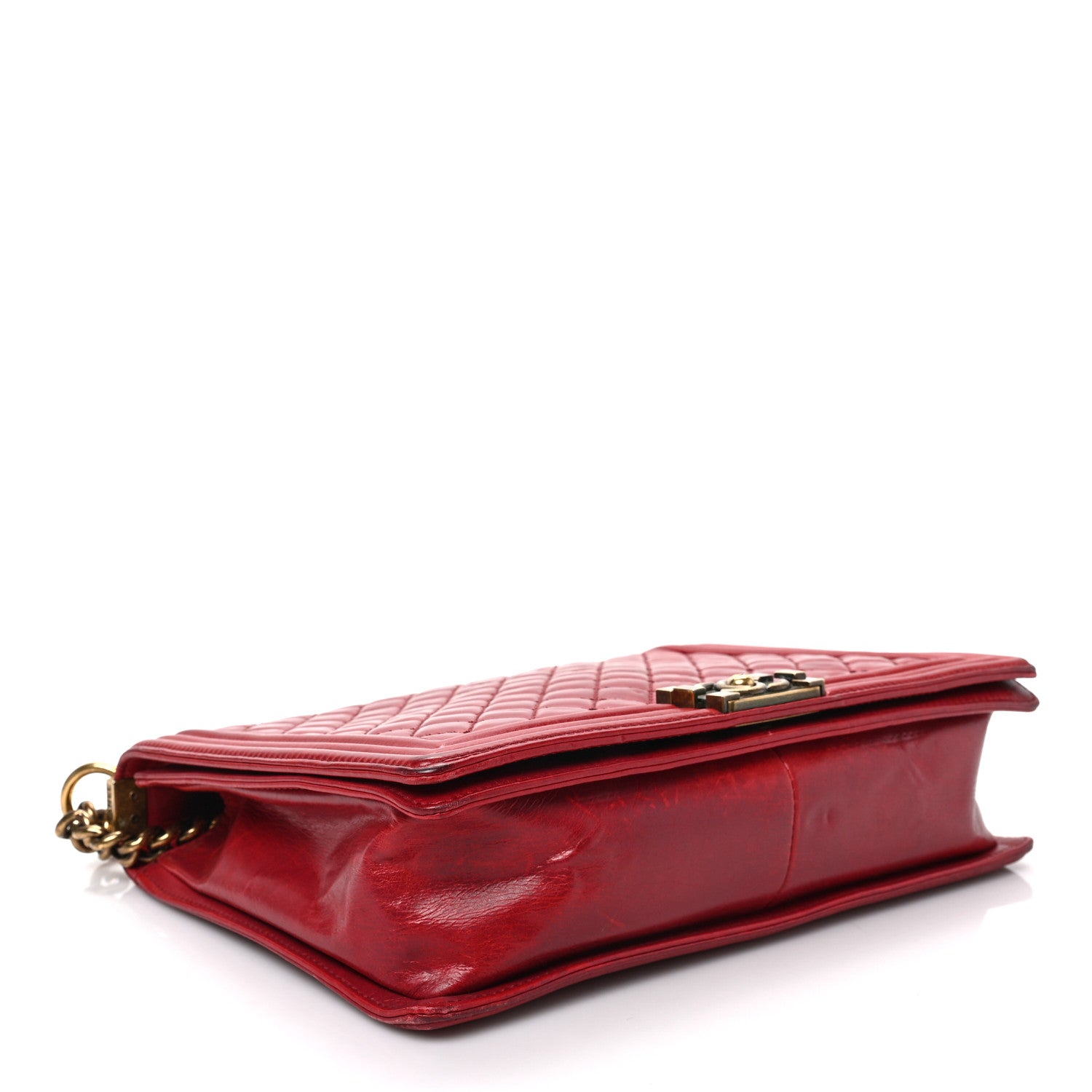 Chanel Aged Glazed Calfskin Quilted Large Boy Flap Red 4 of 8