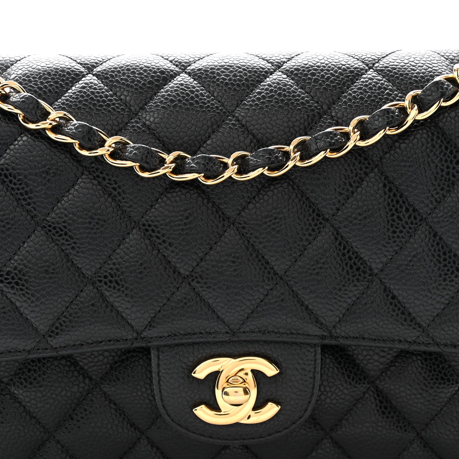 Chanel Caviar Quilted Medium Double Flap Black 8 of 12