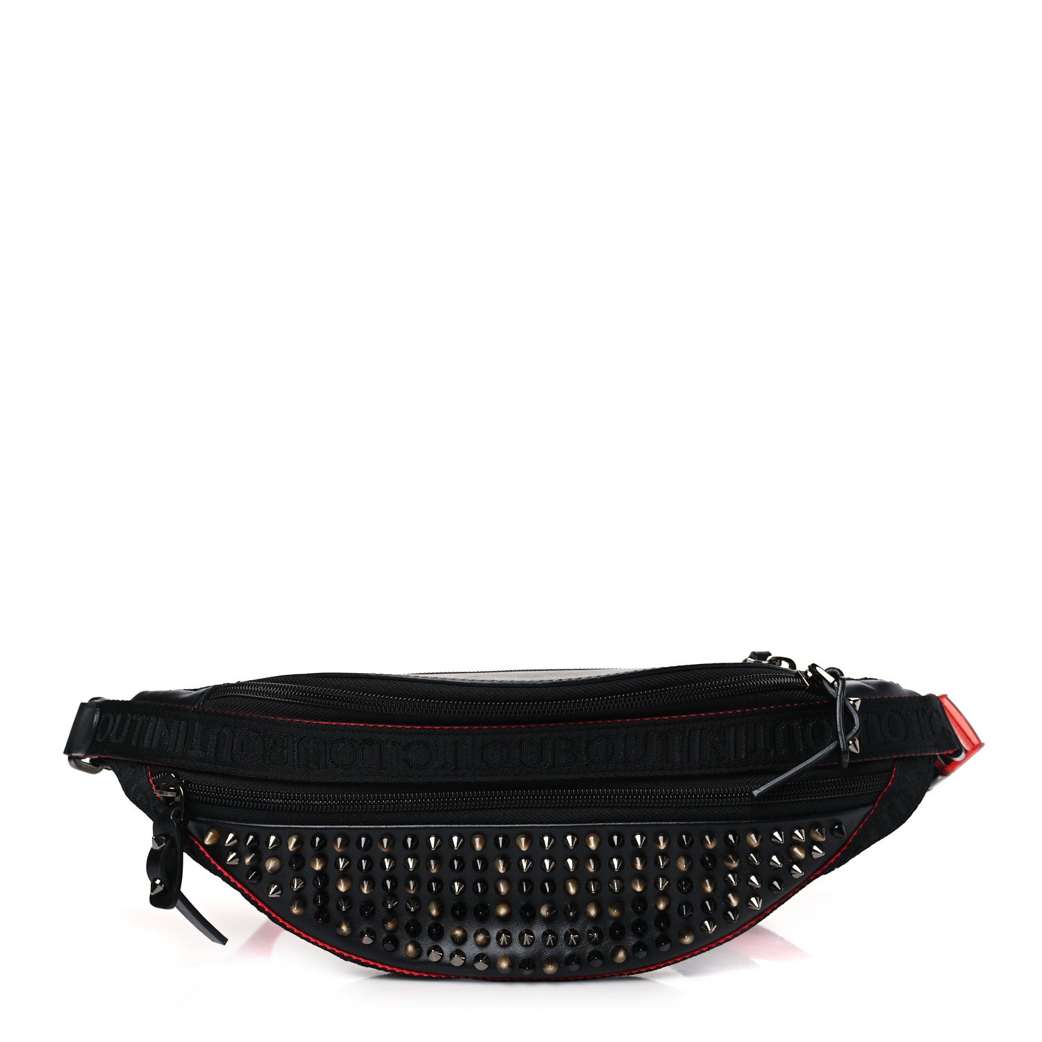 Christian Louboutin Calfskin Pyramid Embossed Parisnyc Belt Bag Black 1 of 8