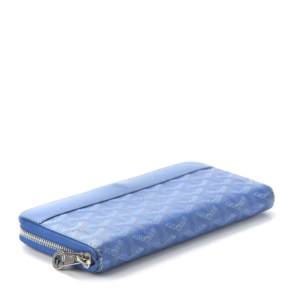 Goyard Goyardine Matignon Zip Around GM Wallet Blue 3 of 10