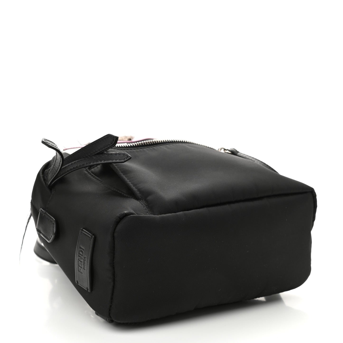 Nylon Vitello Fox Goat Fur Monster Eyes Mini Backpack Black Multicolor Sky