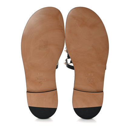 Valentino Garavani Calfskin Rockstud Caged Sandals 39.5 Black 1 of 3