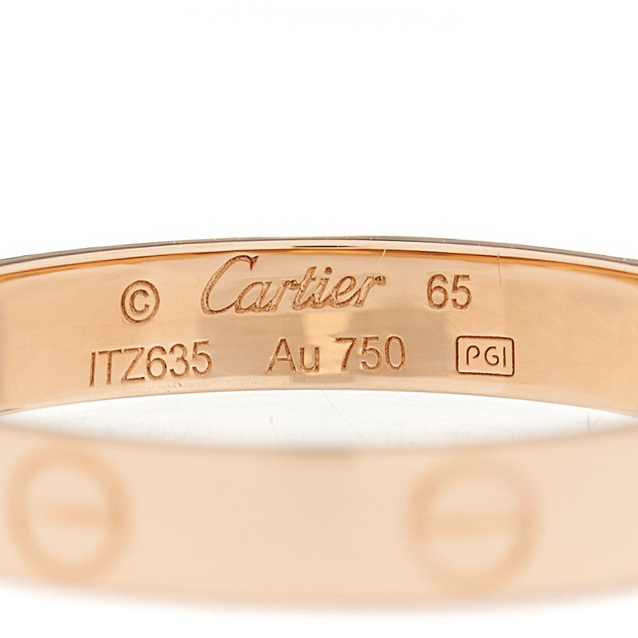 18K Pink Gold 3.5mm LOVE Wedding Band Ring 65 11