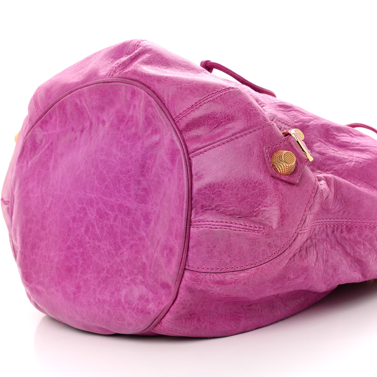 Agneau Giant 21 Gold Hardware Pompon Magenta