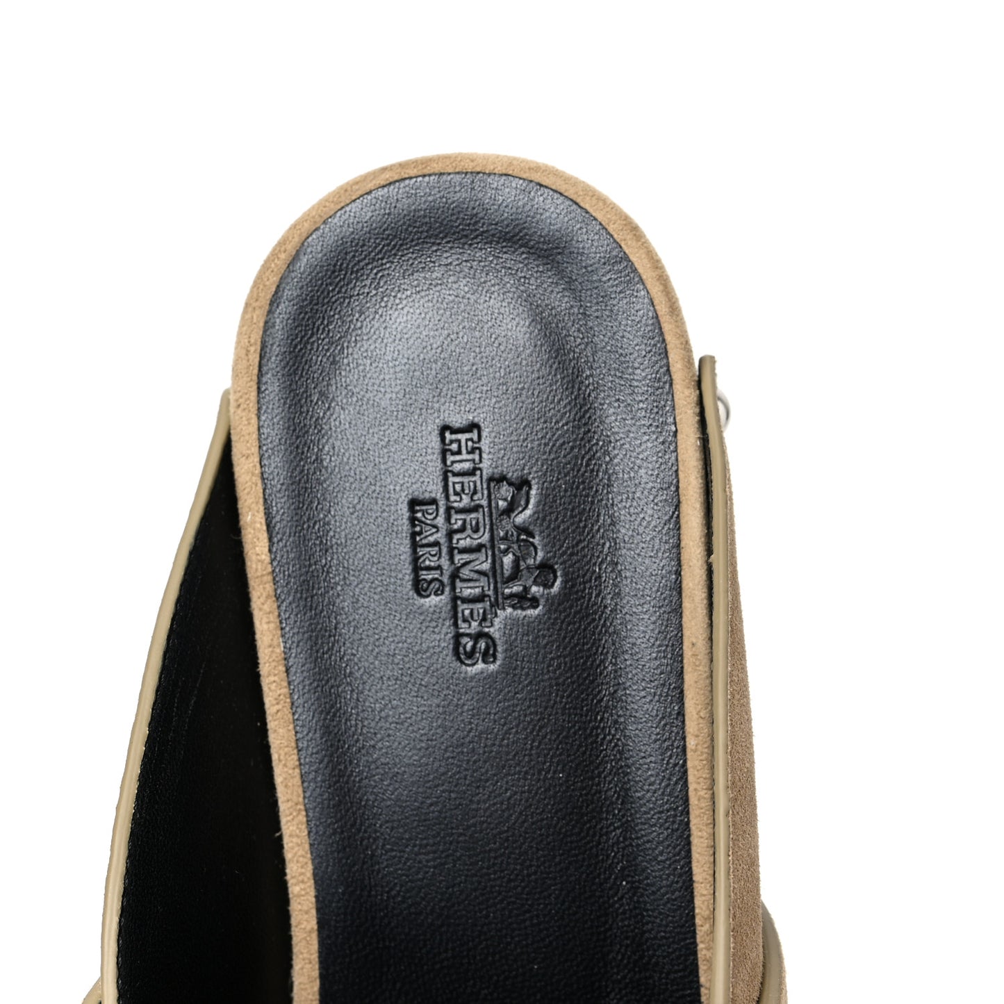 Suede Goatskin Calya Mules 37 Beige Gobi