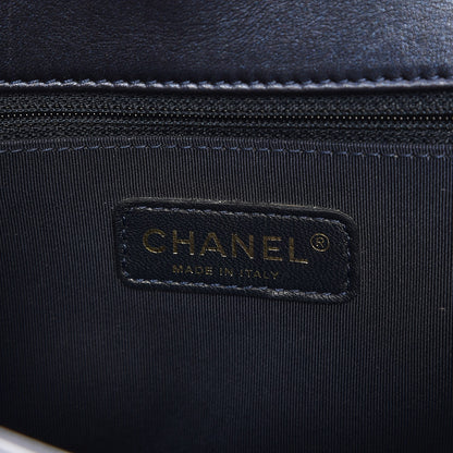 Chanel Lambskin Embossed New Medium Boy Cube Flap Navy 6 of 14