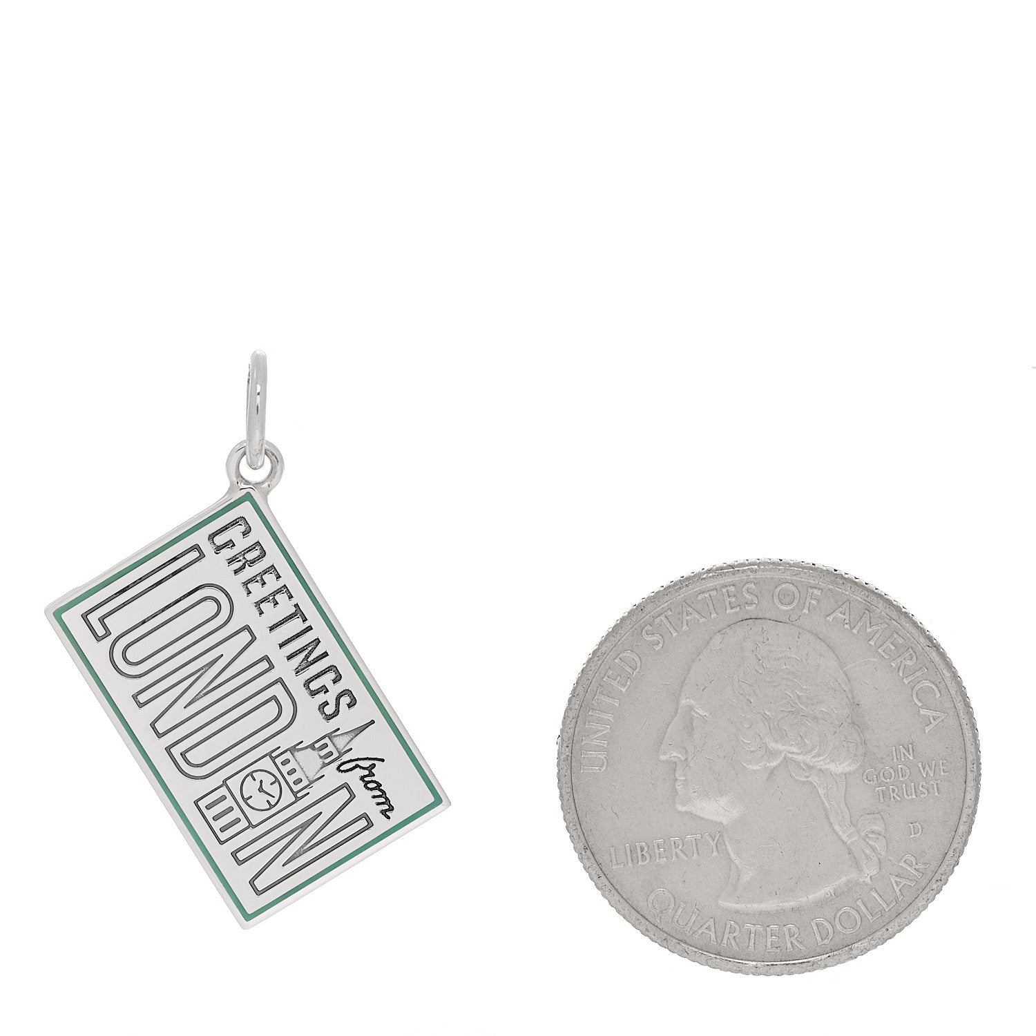 Tiffany Sterling Silver Enamel London Postcard Charm Blue 2 of 5