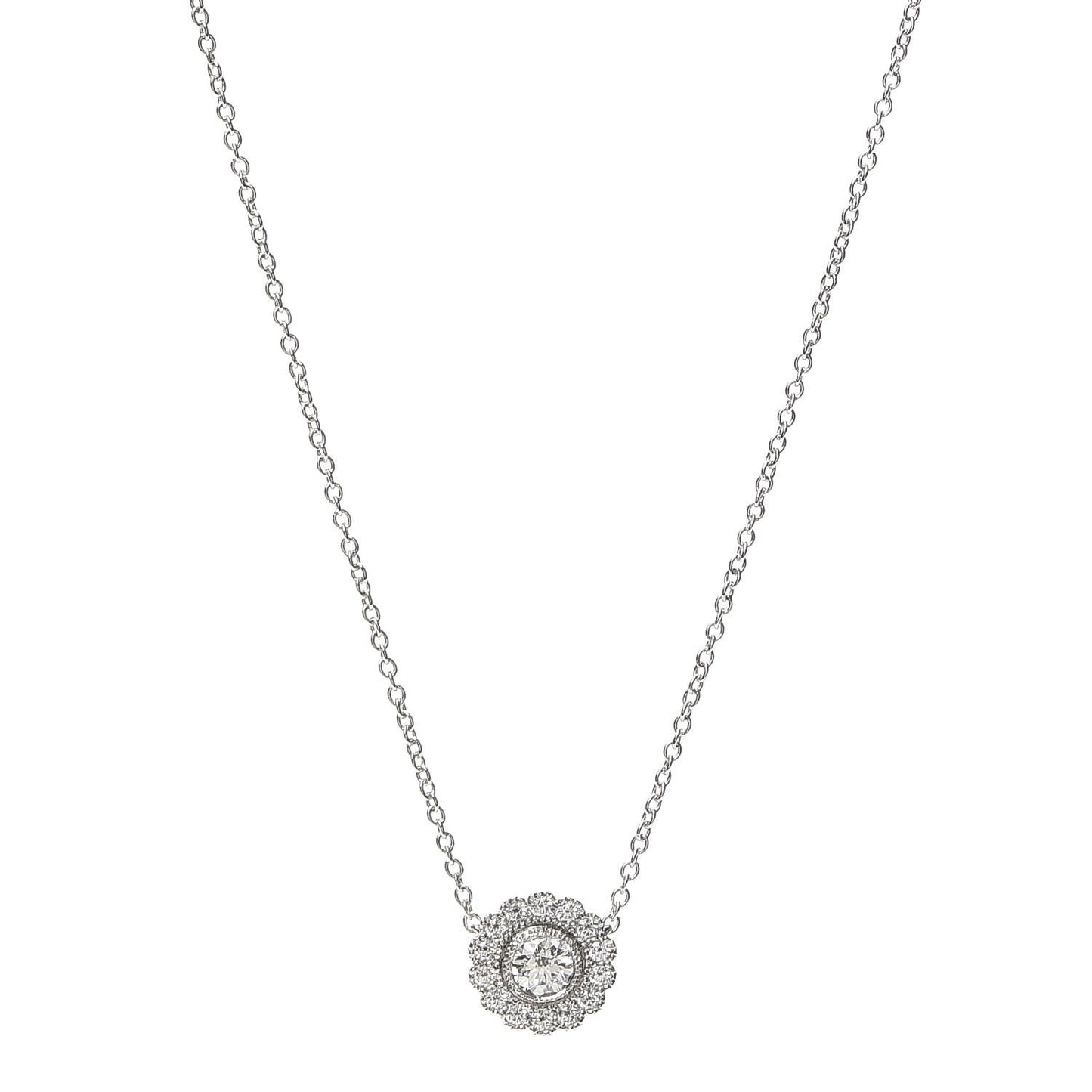 Platinum Diamond Enchant Flower Pendant Necklace