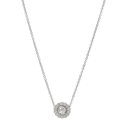 Tiffany Platinum Diamond Enchant Flower Pendant Necklace 1 of 5