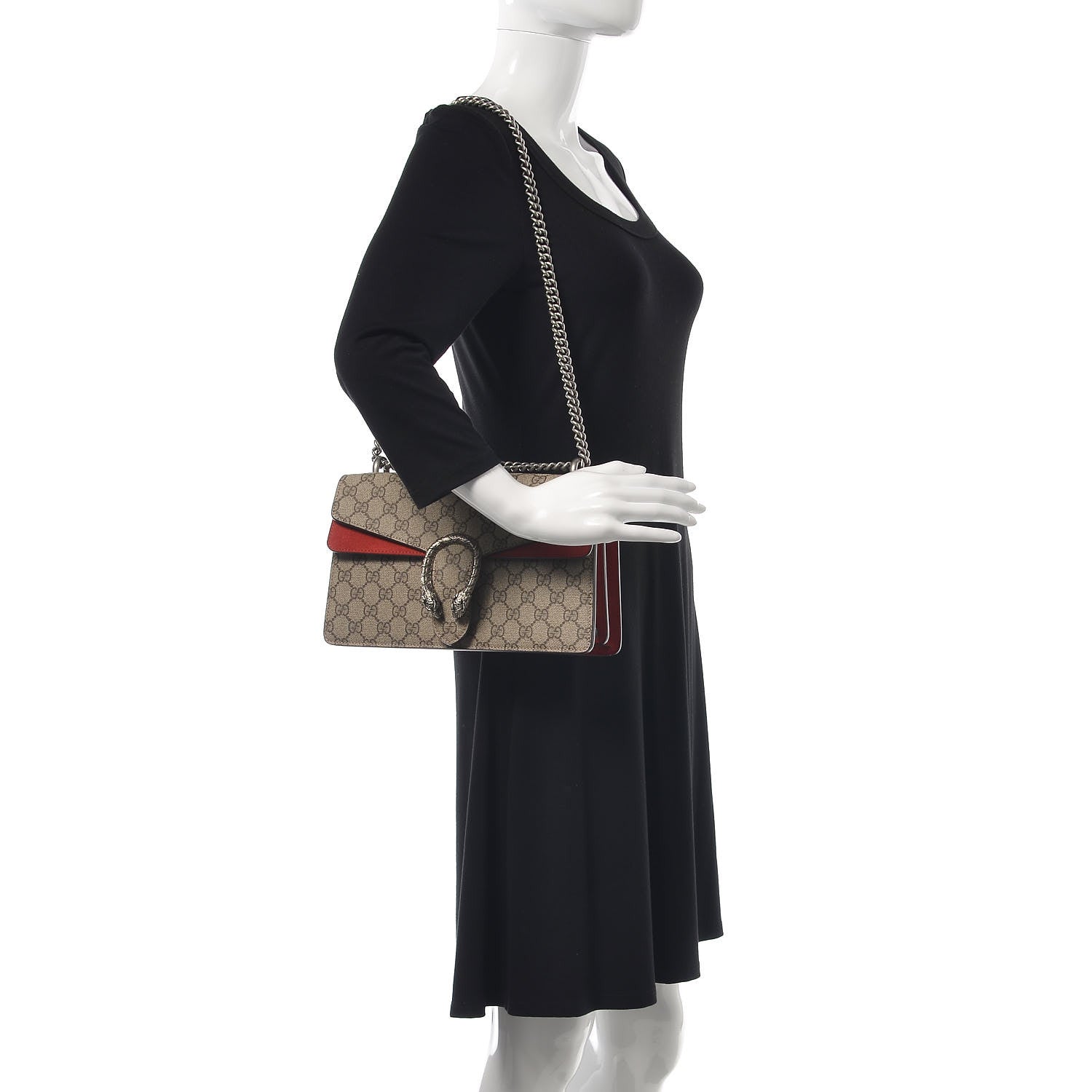 Gucci GG Supreme Monogram Small Dionysus Shoulder Bag Red 2 of 7
