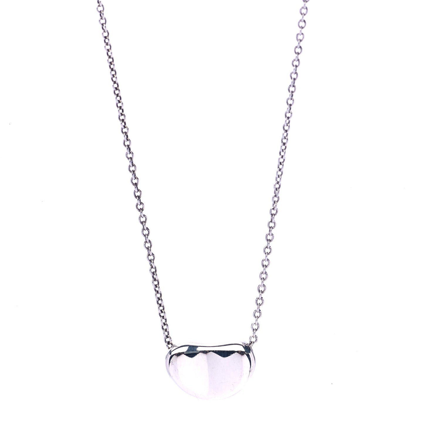 Sterling Silver 12mm Elsa Peretti Bean Pendant Necklace