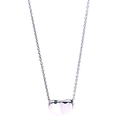 Tiffany Sterling Silver 12mm Elsa Peretti Bean Pendant Necklace 1 of 6