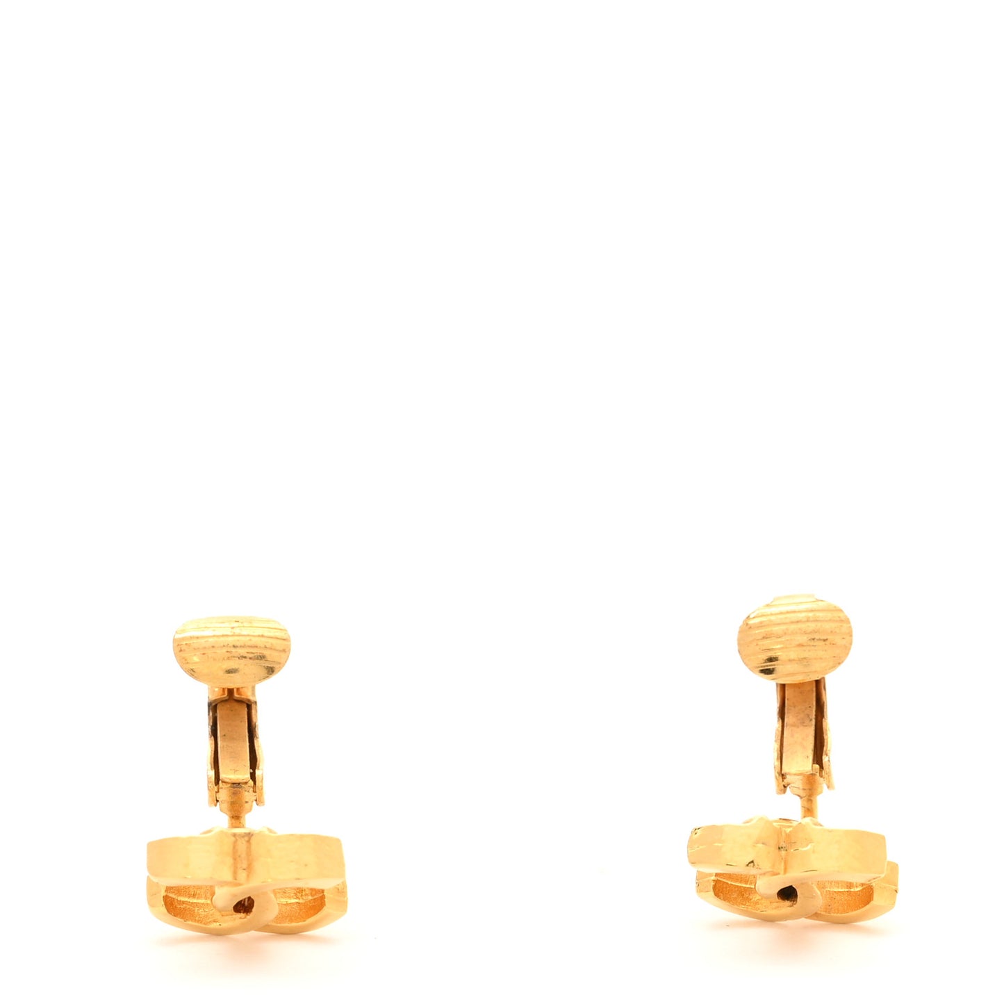 Metal CC Clip On Earrings Gold